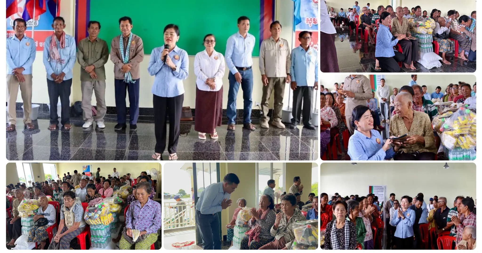លោកជំទាវ ឃួន ឃុនឌី នាំយកស្បៀងអាហារជួនប្រជាពលរដ្ឋមានជីវភាពខ្វះខាតចំនួន ៧០គ្រួសារ  ក្នុងឃុំផាត់សណ្តាយ ស្រុកកំពង់ស្វាយ