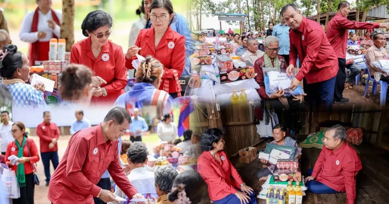 គ្រួសារងាយរងគ្រោះបំផុត ៤៨៨គ្រួសារ នៅខេត្តស្ទឹងត្រែង ទទួលបានអំណោយមនុស្សធម៌ ពីកាកបាទក្រហមកម្ពុជា