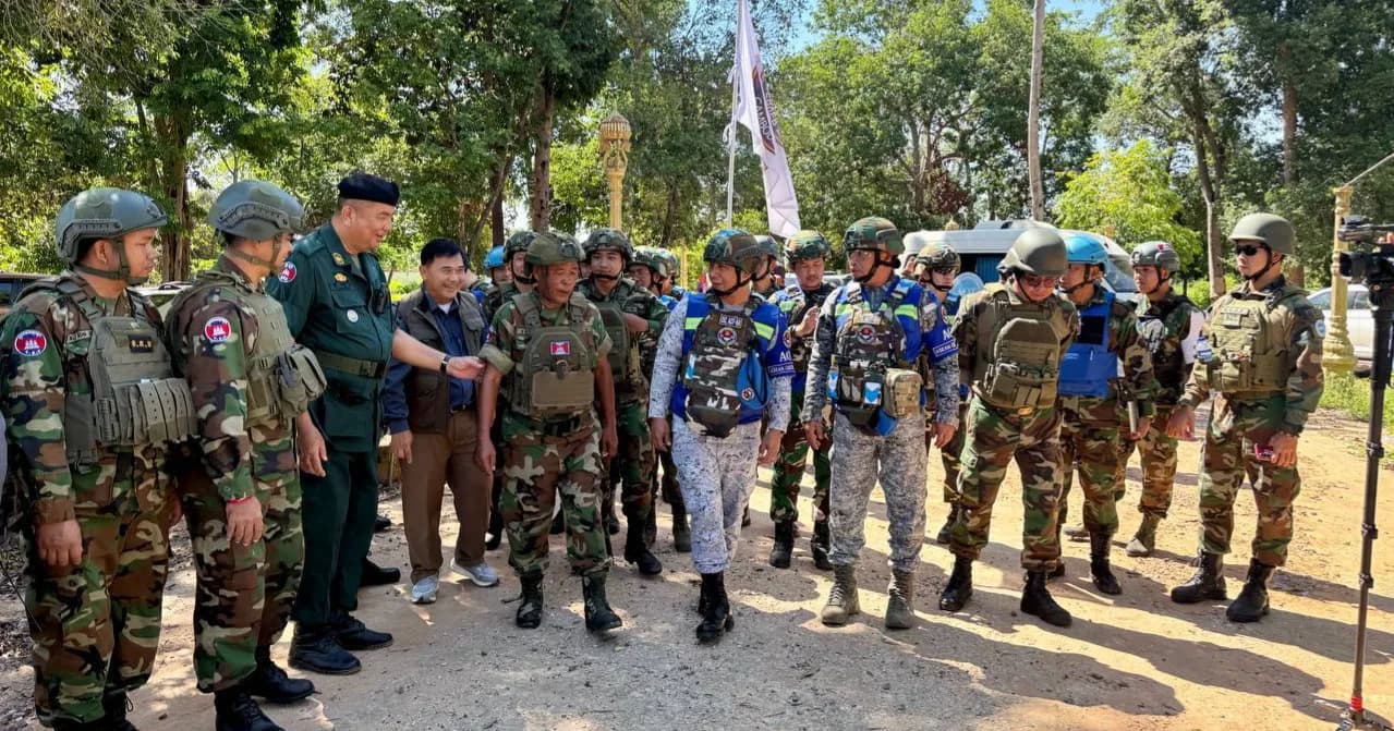 AOT ចុះសង្កេតការណ៍ ផ្ទៀងផ្ទាត់ និងរាយការណ៍អំពីស្ថានភាពព្រំដែននៅវត្តប្រាសាទតាមាន់សែនជ័យ ស្ថិតក្នុងខេត្តឧត្តរមានជ័យ