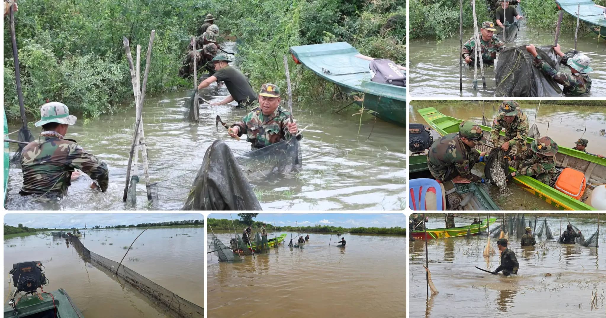 មេបញ្ជាការតំបន់ប្រតិបត្តិការសឹករងកំពង់ធំ បញ្ជាឲ្យកងកម្លាំងបង្ក្រាបឧបករណ៍នេសាទ របាំងស្បៃមុងខុសច្បាប់ប្រវែងជាង ១,២០០ ម៉ែត្រ នៅក្នុងភូមិសាស្ត្រស្រុកស្ទោង