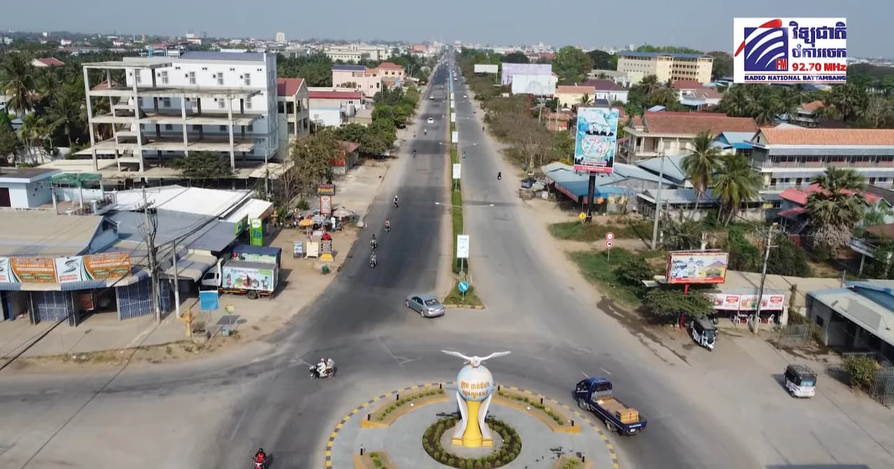 មួយខ្សែផ្លូវជាតិលេខ ៥ ក្នុងខេត្តបាត់ដំបង ចាប់ពីព្រំប្រទល់ពោធិ៍សាត់ ដល់បន្ទាយមានជ័យ នឹងត្រូវបំភ្លឺព្រោងព្រាតដោយអំពូលភ្លើង Solar នាពេលឆាប់ៗខាងមុខ
