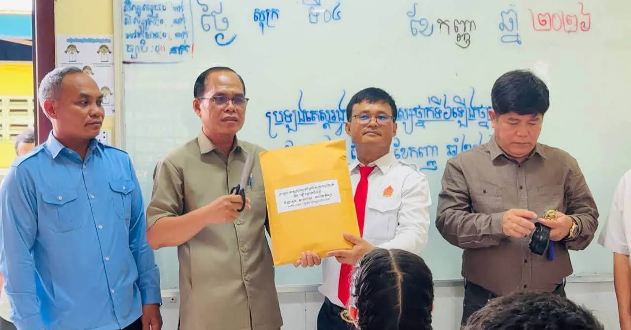 សាលារៀន គី ប៊ុនឈោង រៀបចំការប្រឡងវាយតម្លៃតេស្តសិស្សថ្នាក់ទី៦ និងប្រឡងបញ្ចប់សៀវភៅសិក្សា ក្រោមវត្តមានថ្នាក់ដឹកនាំជាច្រើនរូប
